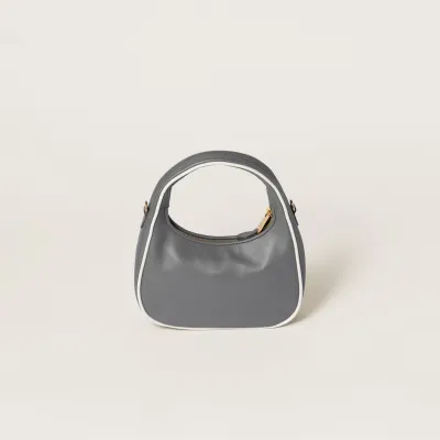 Miu Miu Wander Quilted Lambskin Leather handbag Grey Crossbody Bags
