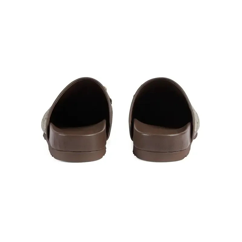 Gucci horseshoe buckle baotou round headed brown slippers