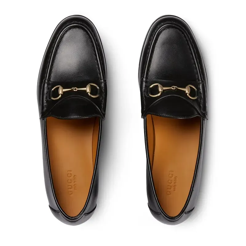 Gucci black thick bottom loafers