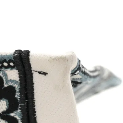Dior Medium Butterfly Bandana Book Tote Black/White Embroidered Canvas
