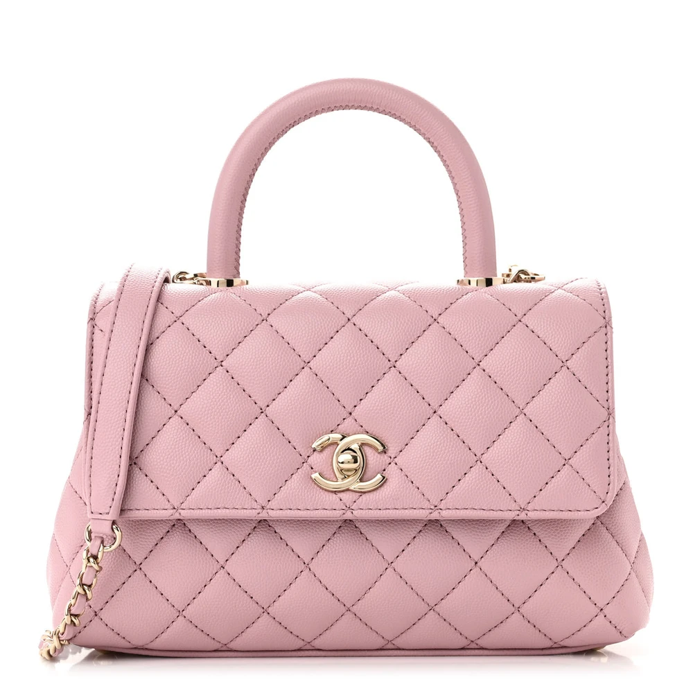 Chanel Coco Handle Mini | Rosa Claro Acolchoado de Luxo