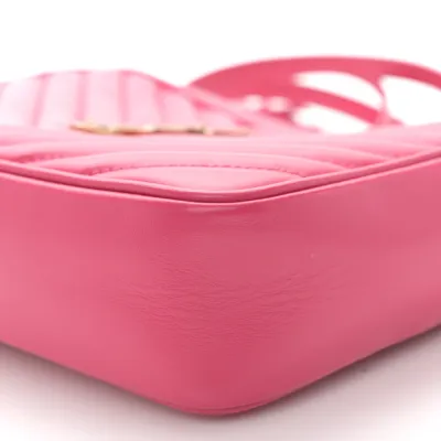 Saint Laurent Medium Lou Camera Bag Fuxia Monogram Calfskin Matelasse Leather Aged Gold Hardware