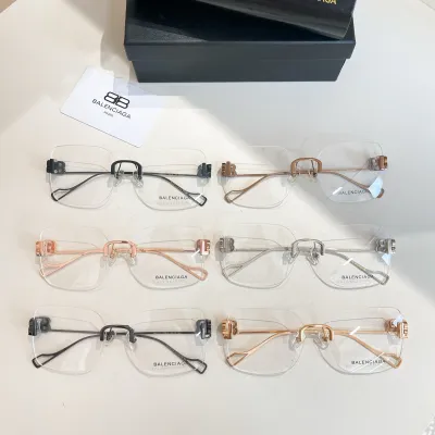 Balenciaga square frame glasses black/copper/gold/rose gold/silver color transparent lens Size 59口17-140