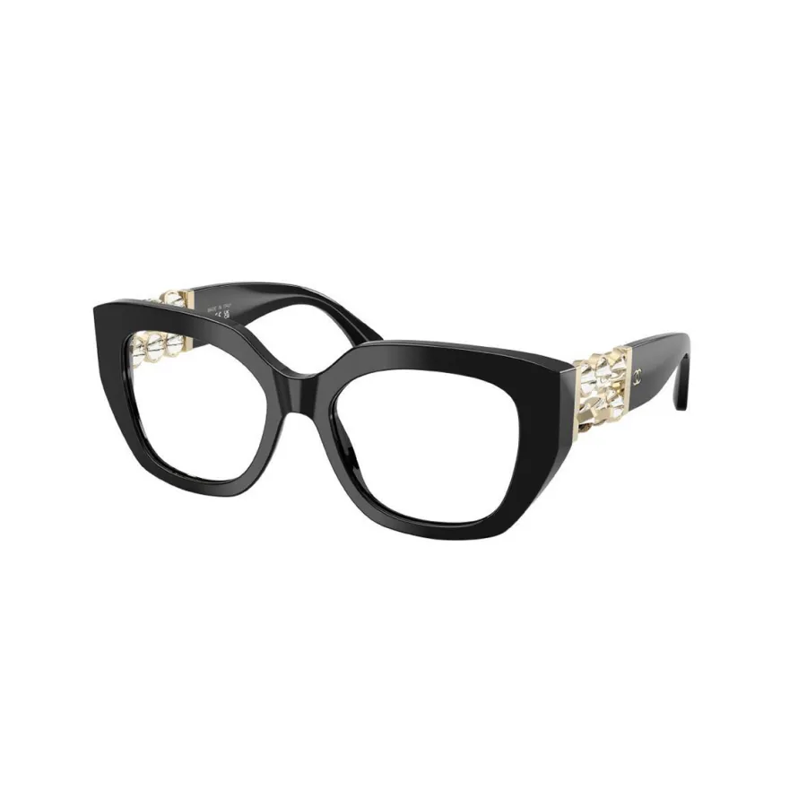 CHANEL black silver/black gold/leopard-print glasses size 54口-20-140