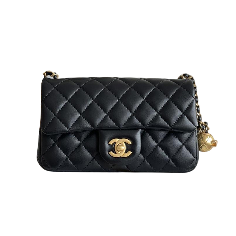 Bolsa transversal Chanel Gold ball cover preta / branca / rosa 18/20cm