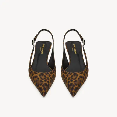 Yves Saint Laurent Leopard-print grosgrain heel heels