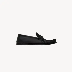 Yves Saint Laurent Black smooth leather loafers