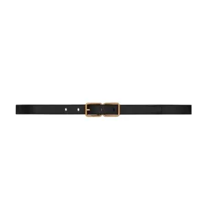 Saint Laurent Double Frame Buckle Belt In Black/Brown/Beige/White Calfskin With Gold Hardware 20mm