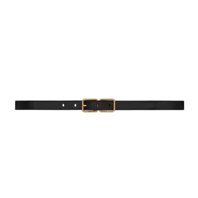 Saint Laurent Double Frame Buckle Belt In Black/Brown/Beige/White Calfskin With Gold Hardware 20mm