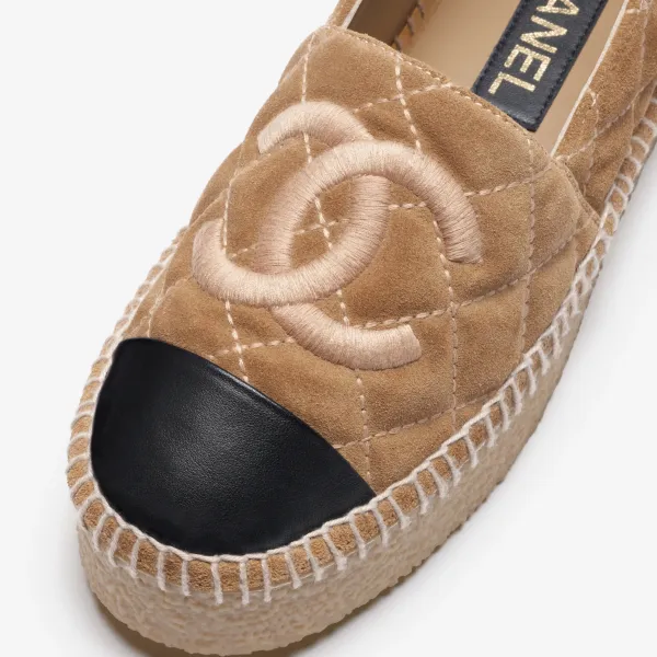 Chanel Beige and black suede calfskin and sheep leather Espadrilles - Image 4