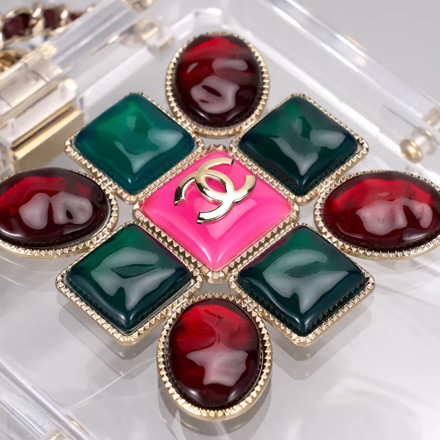 Chanel Transparent acrylic perfume bottle crossbody bag