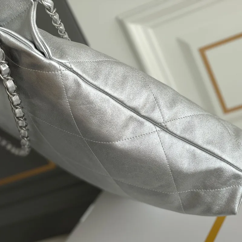 Chanel 22bags Silver / Grey Shoulder Bags
