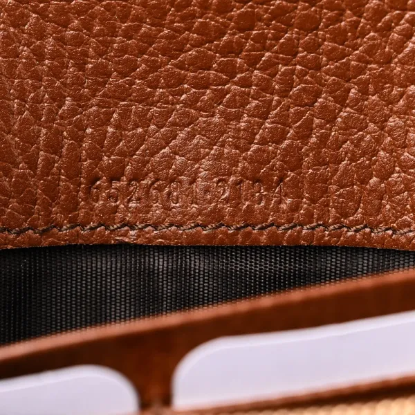 Gucci Small Jackie 1961 Chain Wallet Blue Tea Calfskin Leather & GG Monogram New Denim Gold Hardware - Image 8