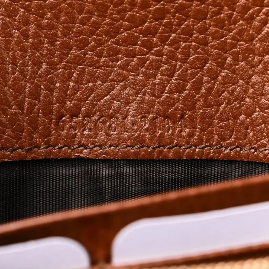 Gucci Small Jackie 1961 Chain Wallet Blue Tea Calfskin Leather & GG Monogram New Denim Gold Hardware