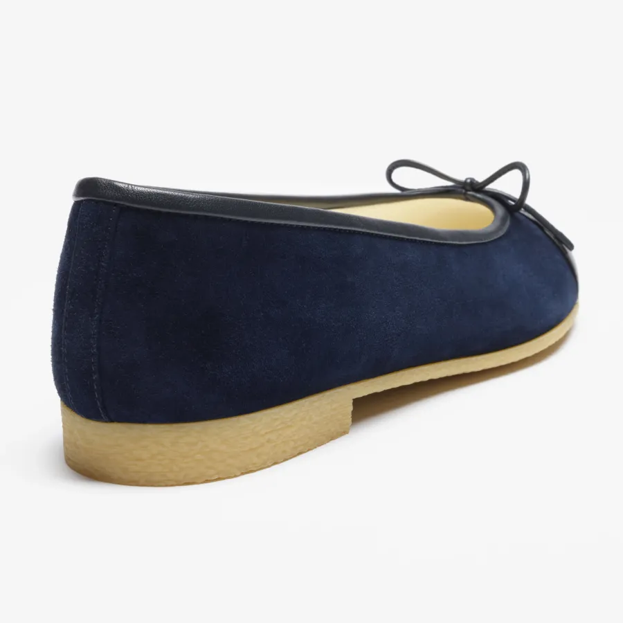 Chanel Flat shoes with suede effect, sheepskin and sheepskin leather, navy blue and black Ballet  Shoes
