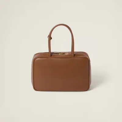 Miu Miu Beau Calfskin Leather Brown Top-Handle Bags