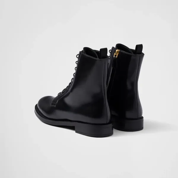 PRADA Black shiny leather ankle boots - Image 5