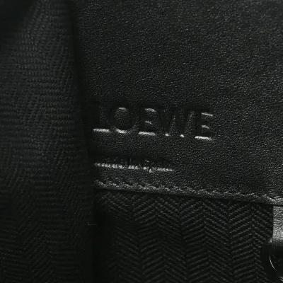 Loewe Hammock Shoulder Bag Small Black Calfskin Leather Silver Hardware