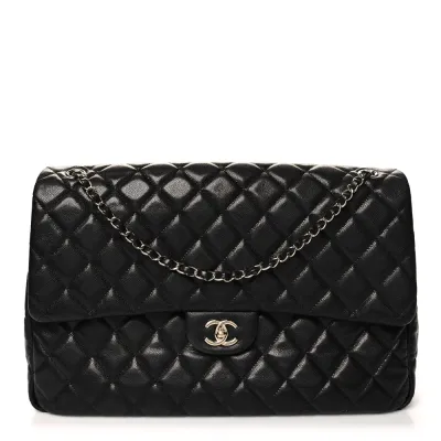 Chanel Travel Flap XXL | Black Quilted Caviar