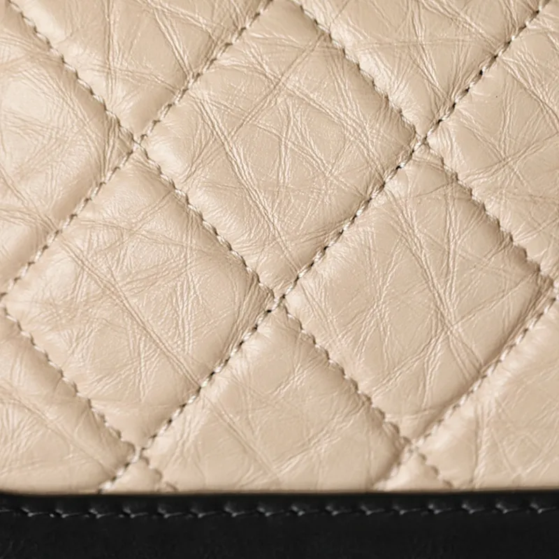 Chanel Apricot with black Bag Quilted Calfskin Leather Shoulder Bags Crossbody Bags
