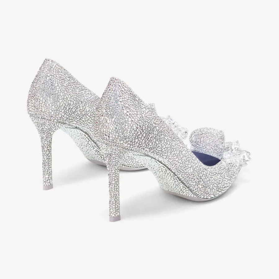 JIMMY CHOO Heart - shaped crystal decorated rainbow color tipped heels