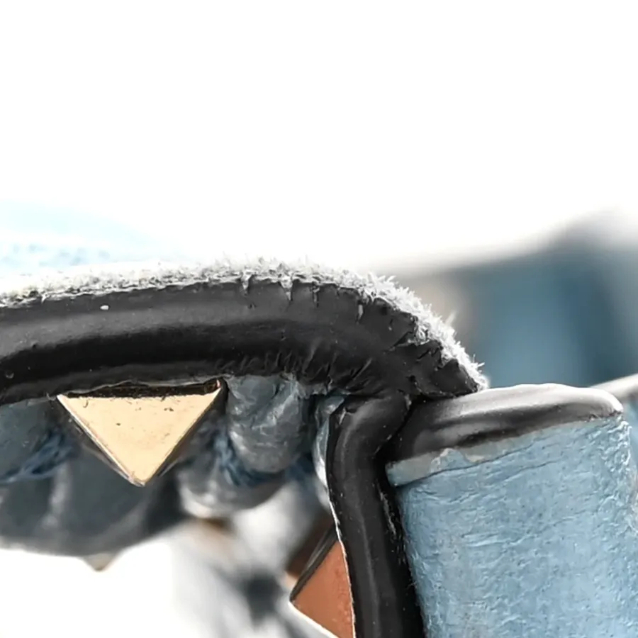 Valentino Garavani Small Rockstud Spike Shoulder Bag Aqua Nappa Leather Light Gold Hardware