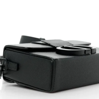 Dior Montaigne 30 Box Bag Black Ultra Matte Grained Calfskin Leather Matte Black Hardware