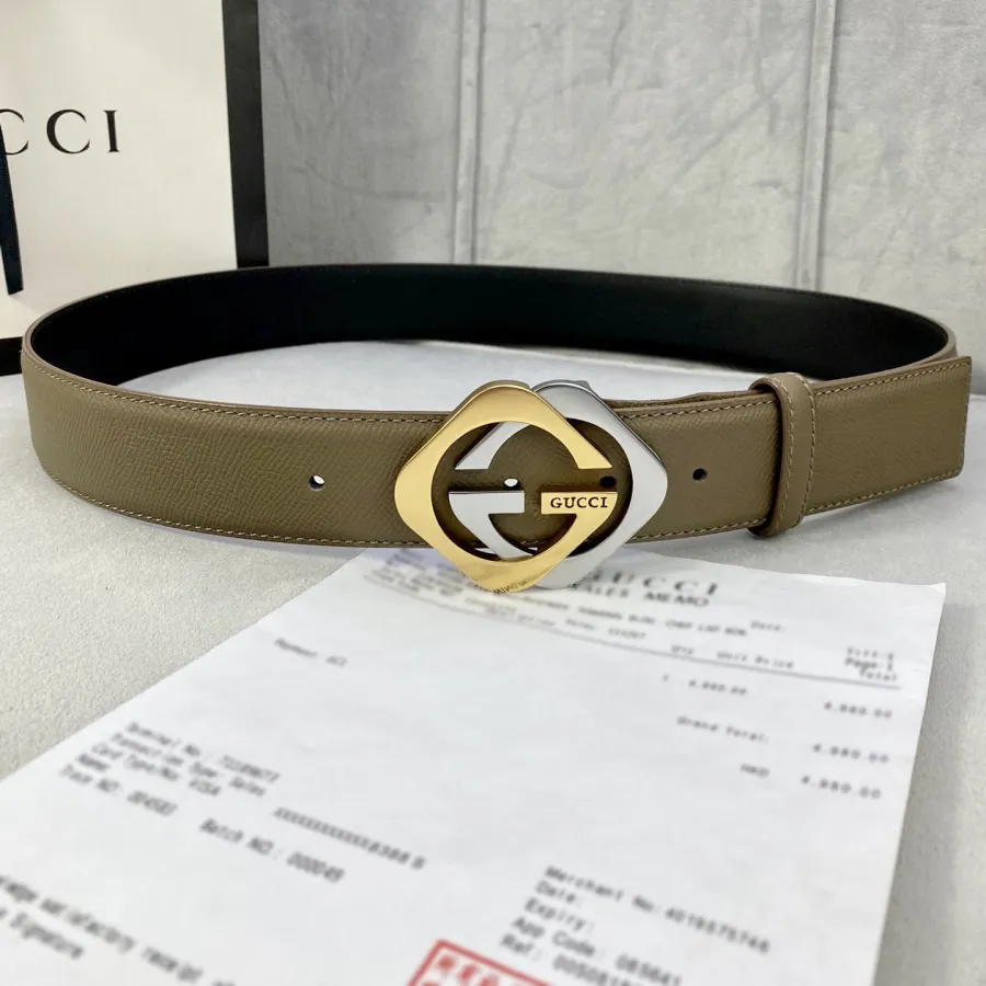 Gucci Men's Double G Buckle Belt In Brown/Red/Black/Beige Calfskin With Gold/Silver Hardware 40mm