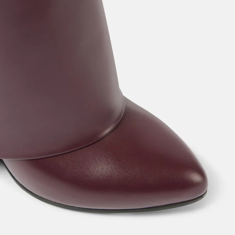 GIVENCHY Burgundy leather ankle boots