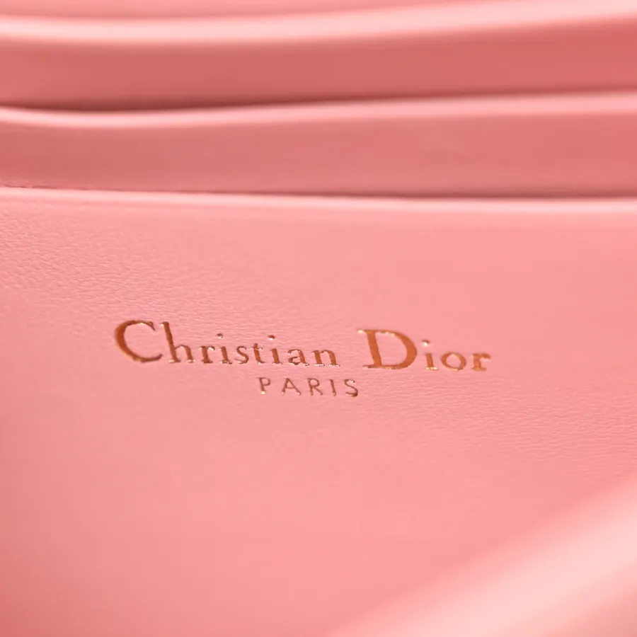 Dior Mini My Dior Top Handle Clutch Antique Pink Cannage Lambskin Leather Gold Hardware
