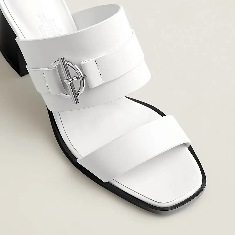HERMES Kute Slippers High-heeled slippers white High Heels Sandal