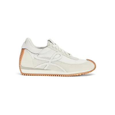 LOEWE White Nylon and cow leather Ballet Runn er 2.0 sneakers for women