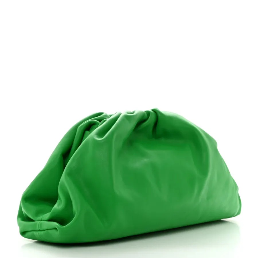 Bottega Veneta Oversized The Pouch Clutch Parakeet Smooth Butter Calf Leather