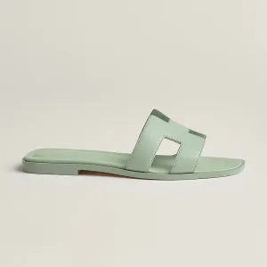 HERMES Oran Green Slippers