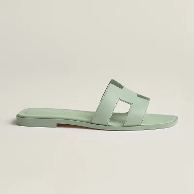 HERMES Oran Green Slippers