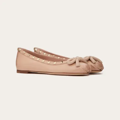 VALENTINO Studded patent leather ballet flats