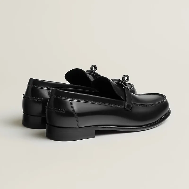 HERMES Destin Black Loafers