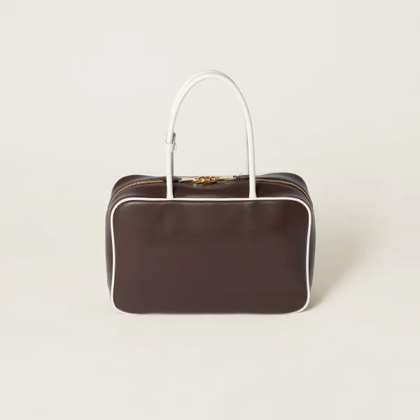 Miu Miu Beau Calfskin Leather Brown Top-Handle Bags - Image 2