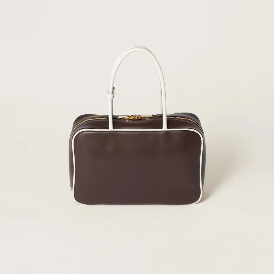Miu Miu Beau Calfskin Leather Brown Top-Handle Bags