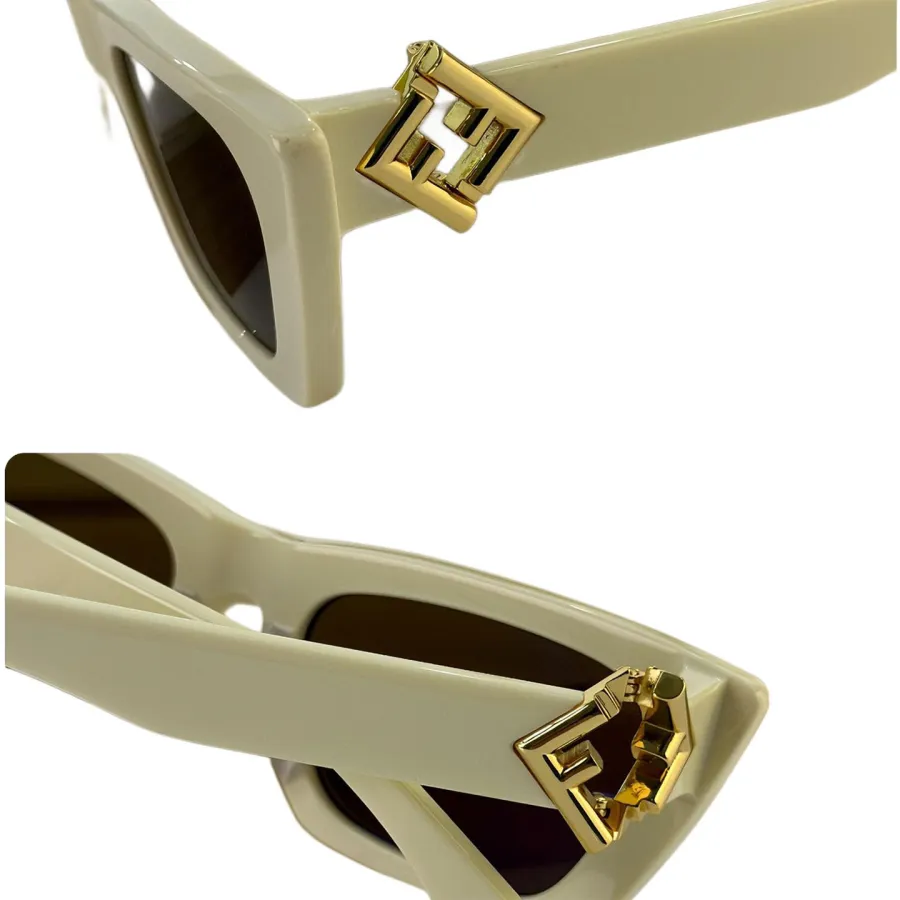 Fendi square frame glasses ivory/black gold/black silver/grey black/grey/leopard color Size 53-20-145