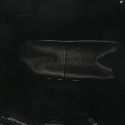 Saint Laurent Small Rive Gauche Tote Black Smooth Calfskin Leather