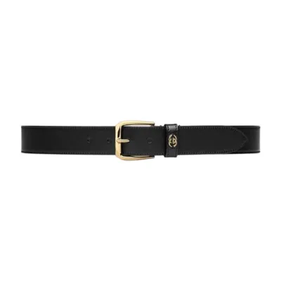 Gucci Men's Square Buckle And Interlocking G Belt In Black/Brown Calfskin With Gold/Silver Hardware 35mm