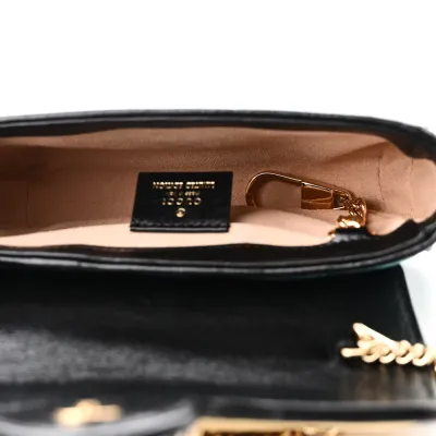 Gucci Mini Diagonal Super Torchon GG Marmont Shoulder Bag Azalea Multicolor Enamel Calfskin Matelassé Leather Gold Hardware