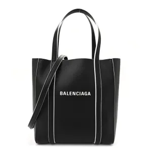 Balenciaga XXS Everyday Tote Black/White Smooth Calfskin Leather Logo Double Sided
