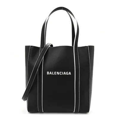 Balenciaga XXS Everyday Tote Black/White Smooth Calfskin Leather Logo Double Sided