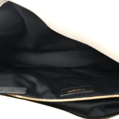 Saint Laurent Large Calypso Bag Blanc Vintage Grained Lambskin Leather Aged Gold Hardware