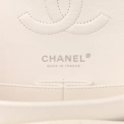 Designer Handbags Chanel White caviar Double Flap Bag