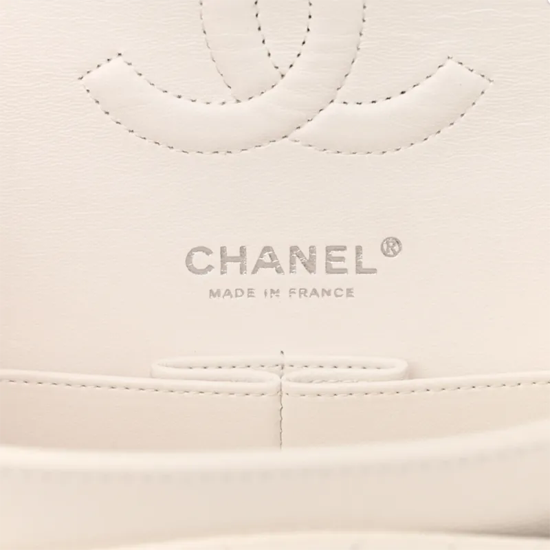 Designer Handbags Chanel White caviar Double Flap Bag