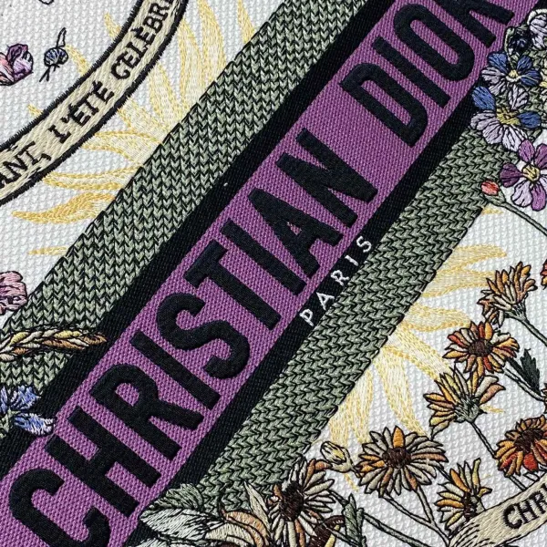 Dior Medium Dior Book Tote Ecru Multicolor Dior 4 Saisons Ete Soleil Embroidery - Image 5