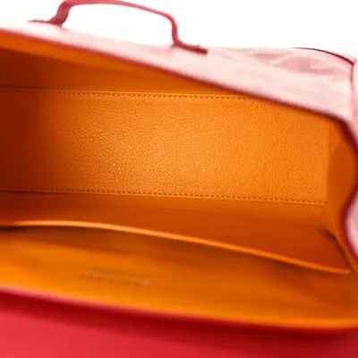 Goyard Mini Saigon Trunk Bag Red Goyardine Canvas Silver Hardware